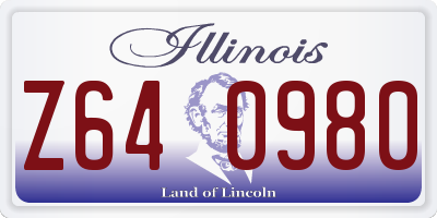 IL license plate Z640980