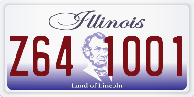 IL license plate Z641001
