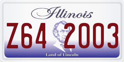 IL license plate Z642003