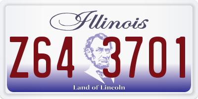 IL license plate Z643701