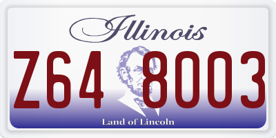 IL license plate Z648003