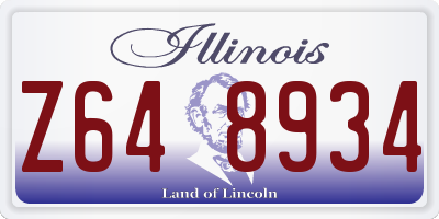 IL license plate Z648934