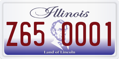 IL license plate Z650001