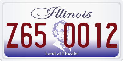 IL license plate Z650012