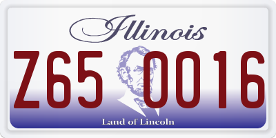 IL license plate Z650016