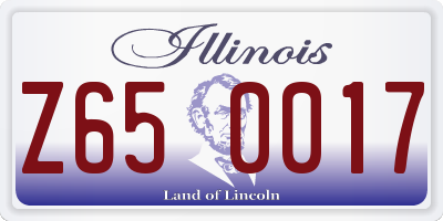IL license plate Z650017