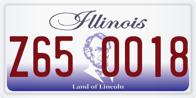 IL license plate Z650018