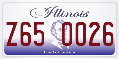 IL license plate Z650026