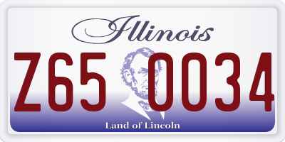 IL license plate Z650034