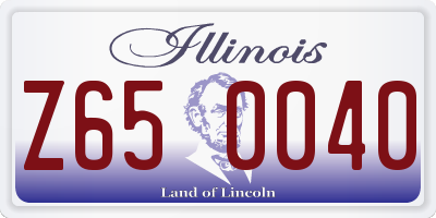 IL license plate Z650040