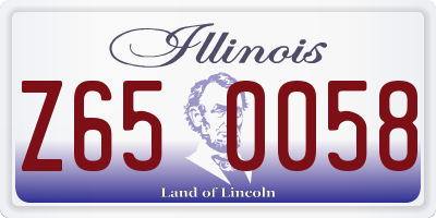 IL license plate Z650058