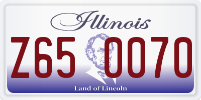 IL license plate Z650070