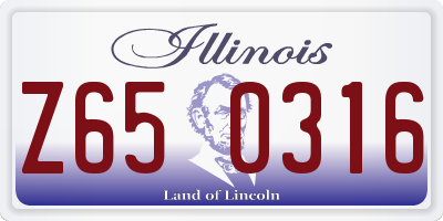 IL license plate Z650316