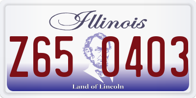 IL license plate Z650403