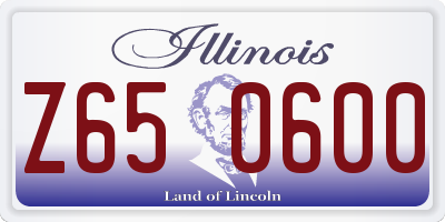 IL license plate Z650600