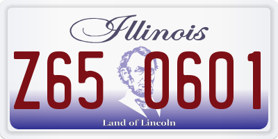 IL license plate Z650601
