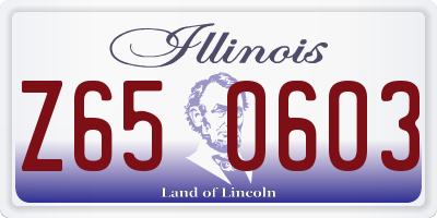 IL license plate Z650603