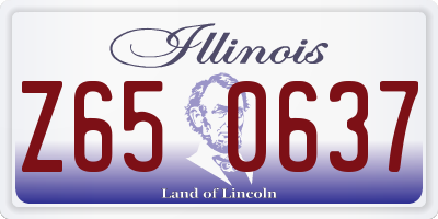IL license plate Z650637