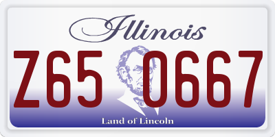 IL license plate Z650667