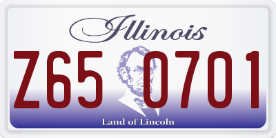 IL license plate Z650701