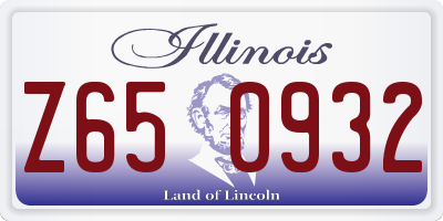 IL license plate Z650932