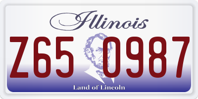 IL license plate Z650987