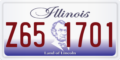 IL license plate Z651701