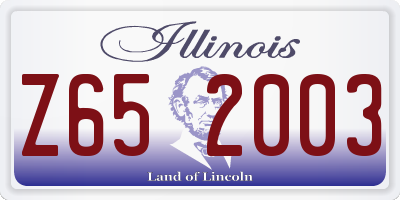 IL license plate Z652003