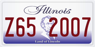 IL license plate Z652007