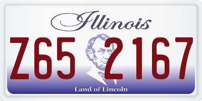 IL license plate Z652167