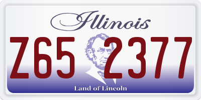 IL license plate Z652377