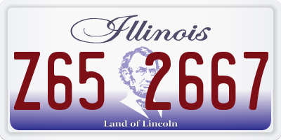 IL license plate Z652667