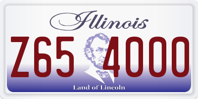 IL license plate Z654000