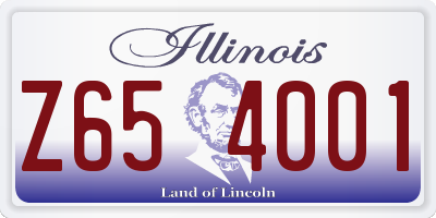 IL license plate Z654001