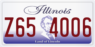 IL license plate Z654006