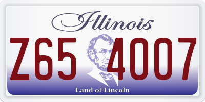 IL license plate Z654007