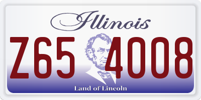 IL license plate Z654008