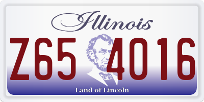 IL license plate Z654016