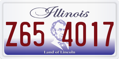 IL license plate Z654017