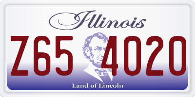 IL license plate Z654020