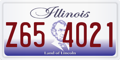 IL license plate Z654021