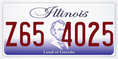 IL license plate Z654025
