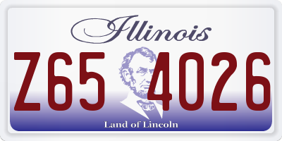 IL license plate Z654026
