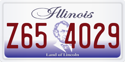 IL license plate Z654029