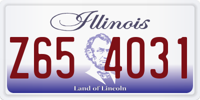 IL license plate Z654031