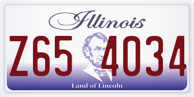 IL license plate Z654034