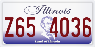 IL license plate Z654036