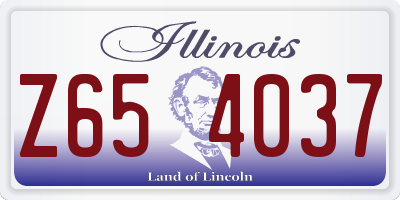 IL license plate Z654037