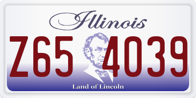 IL license plate Z654039