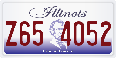 IL license plate Z654052